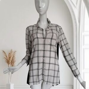 DKNY Monochrome Checkered Button-Down Shirt